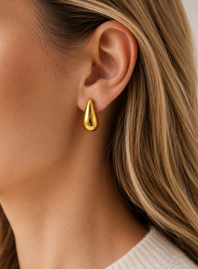 Aurelia Gold Teardrop Stud Earrings - Image 2