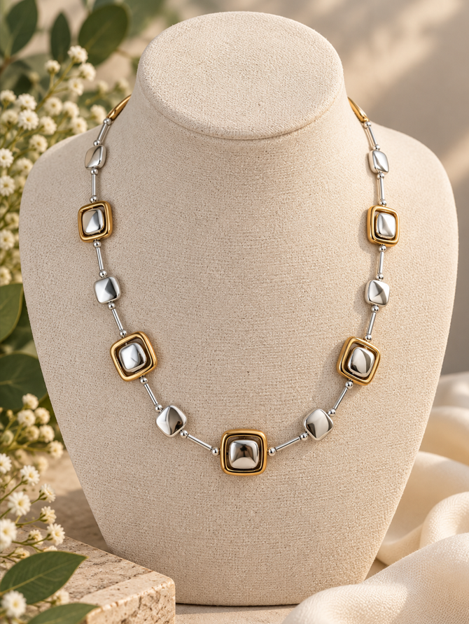 Estelle Mixed Metal Necklace - Image 2