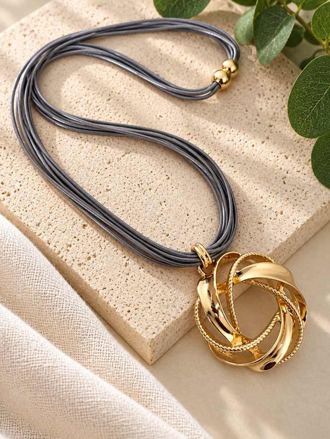 Serena Gold Sculptural Pendant Necklace