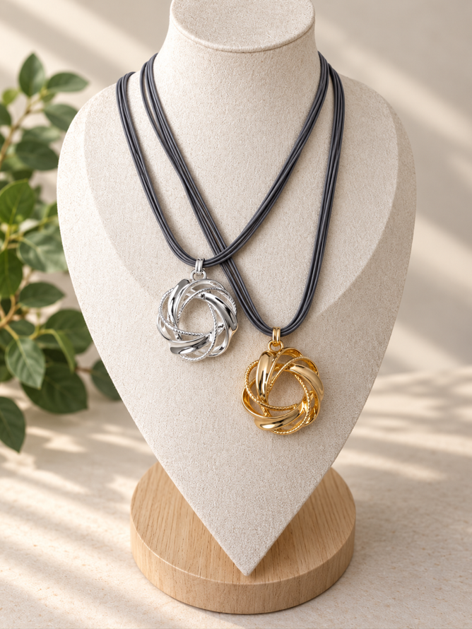 Serena Gold Sculptural Pendant Necklace - Image 5