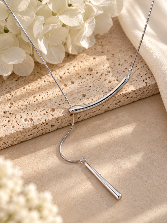 Louisa Sculpted Long Drop Necklace - Image 2